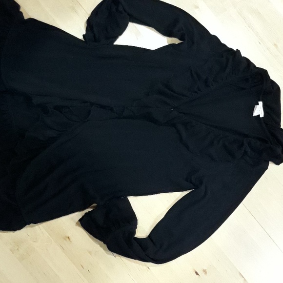 Black ruffled cardigan - Picture 4 of 6